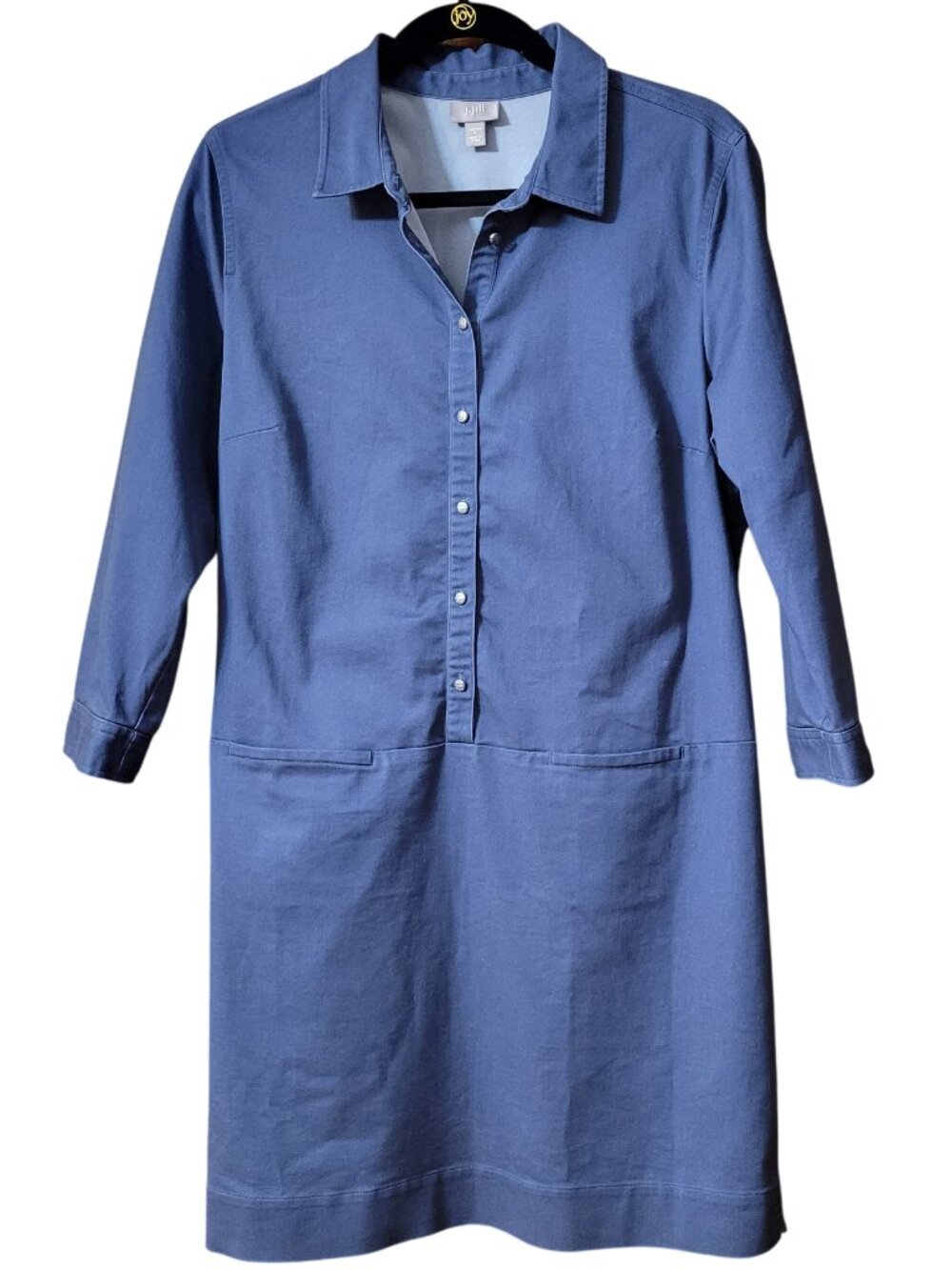 J. Jill Collared Pullover ¾ Sleeve Stretch Shift Dress - Size L